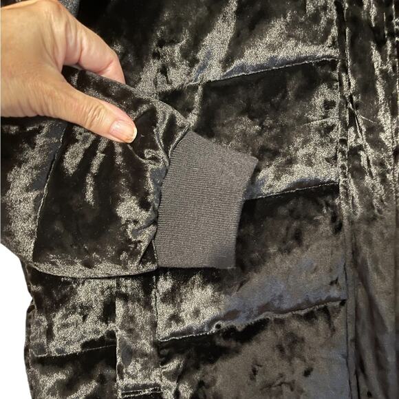 Jack by BB Dakota Black Crushed it Velvet Quilted Zip Puffer Coat Small NWT - Picture 6 of 9